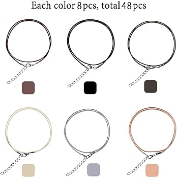 Amazon.com: 48 PCS Waxed Leather Cord, 6 Assorted Colors